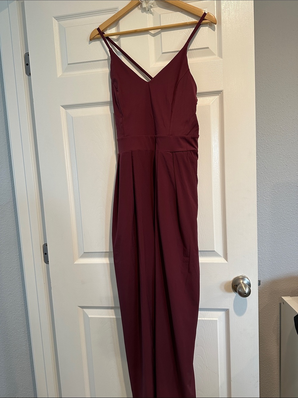 Halara Spaghetti Strap Burgundy Jumpsuit